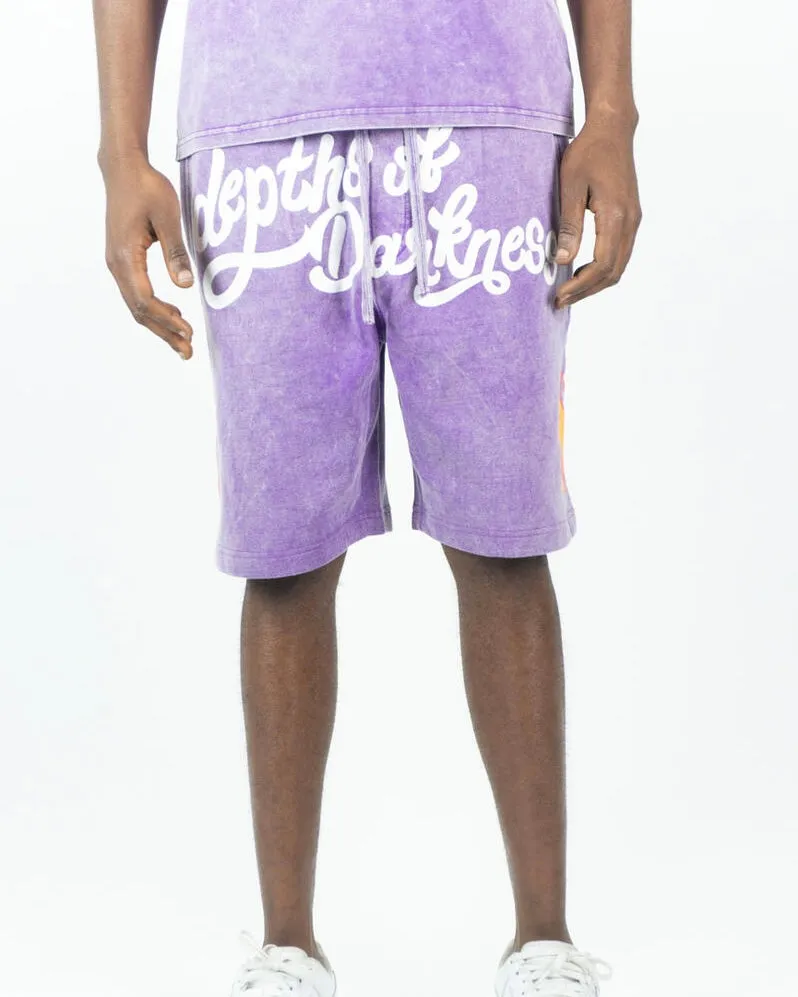 Darkness Acid Wash Short Set