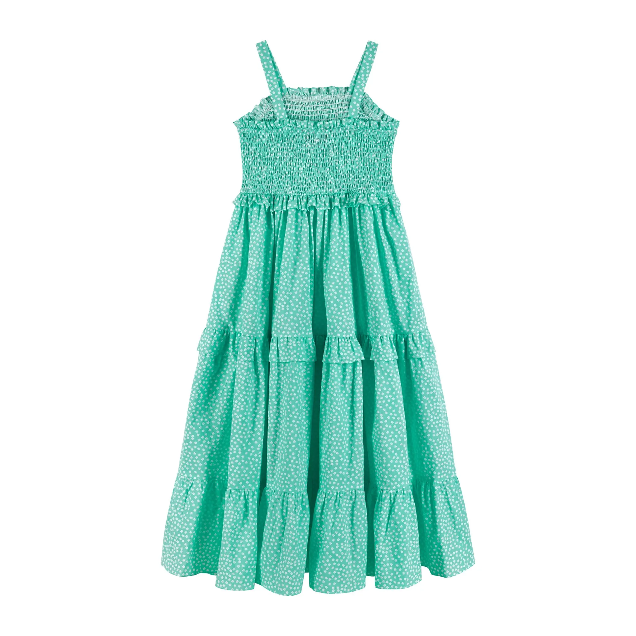 Ditsy Floral Print Poplin Maxi Dress (Size 7-16 Years) | Aqua