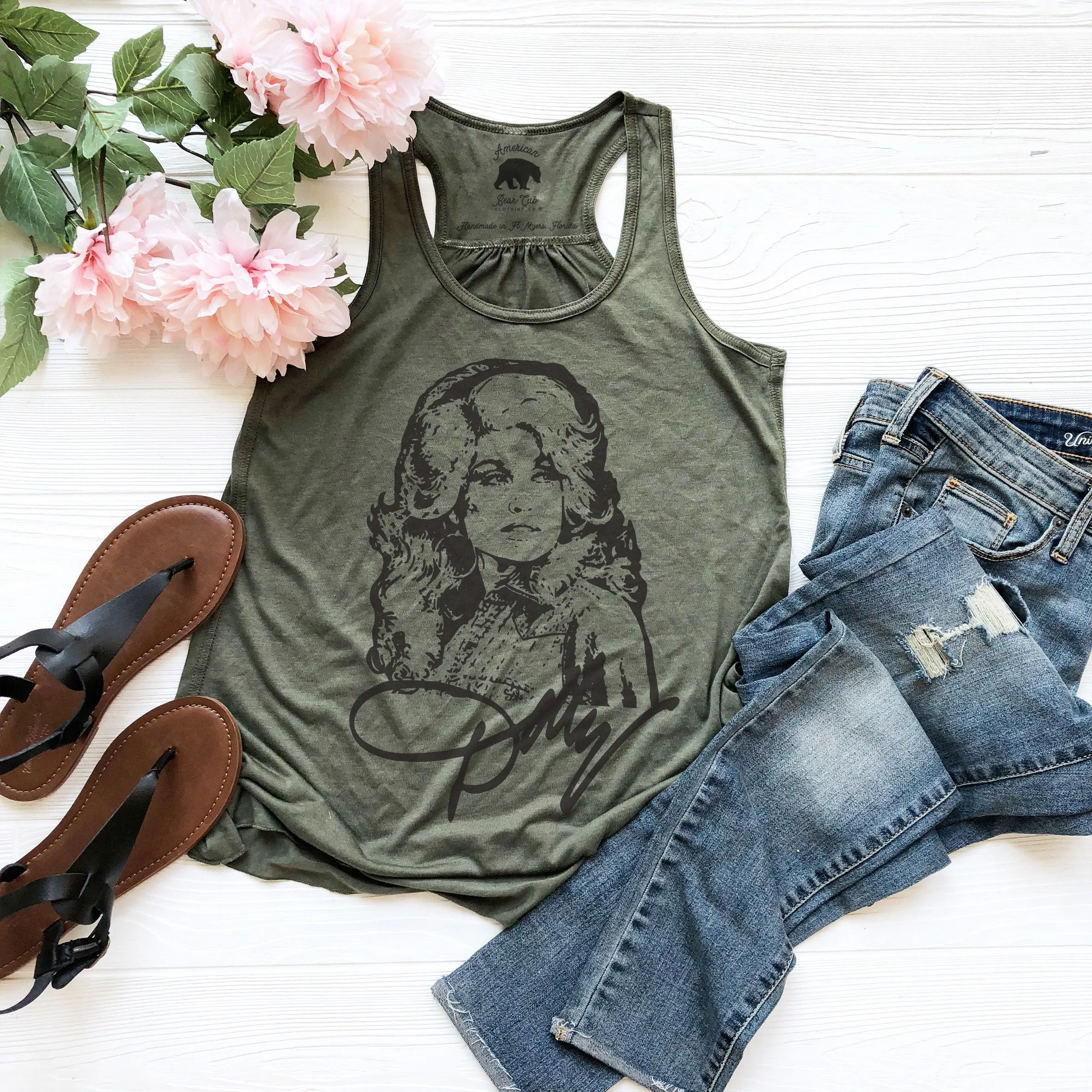 Dolly Signature flowy racerback tank tops