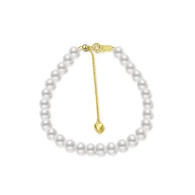 Elegant 18K Solid Gold Freshwater Pearl Bracelet KB00010