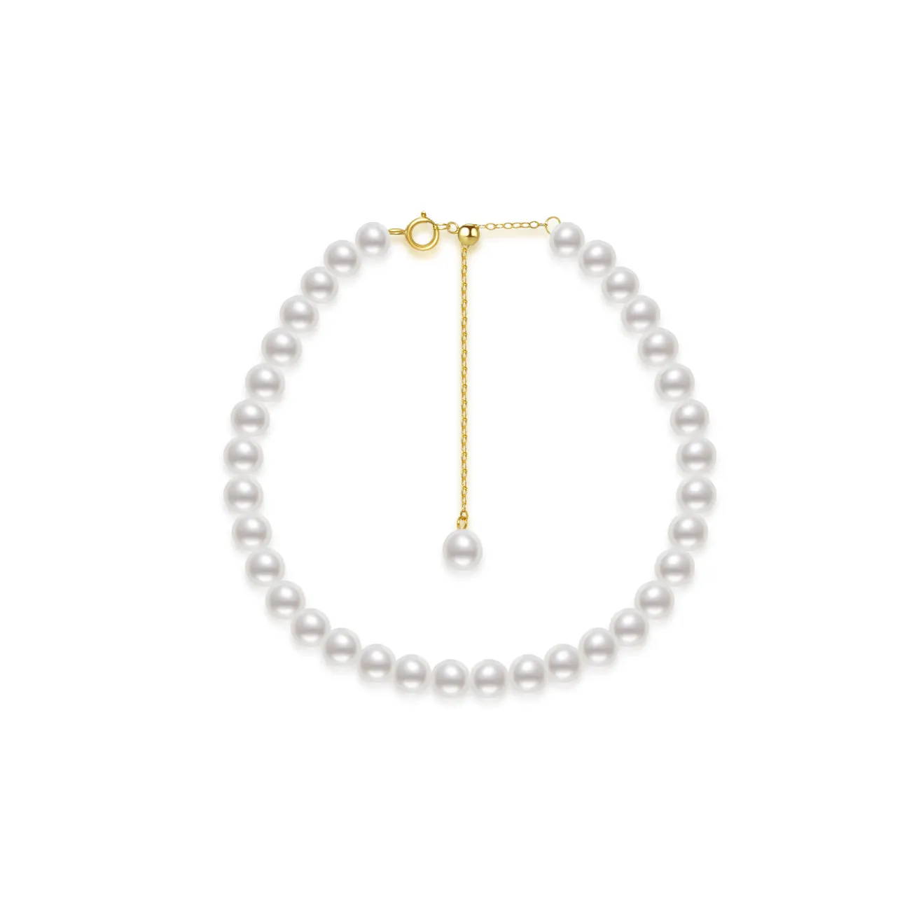 Elegant 18K Solid Gold Freshwater Pearl Bracelet KB00010