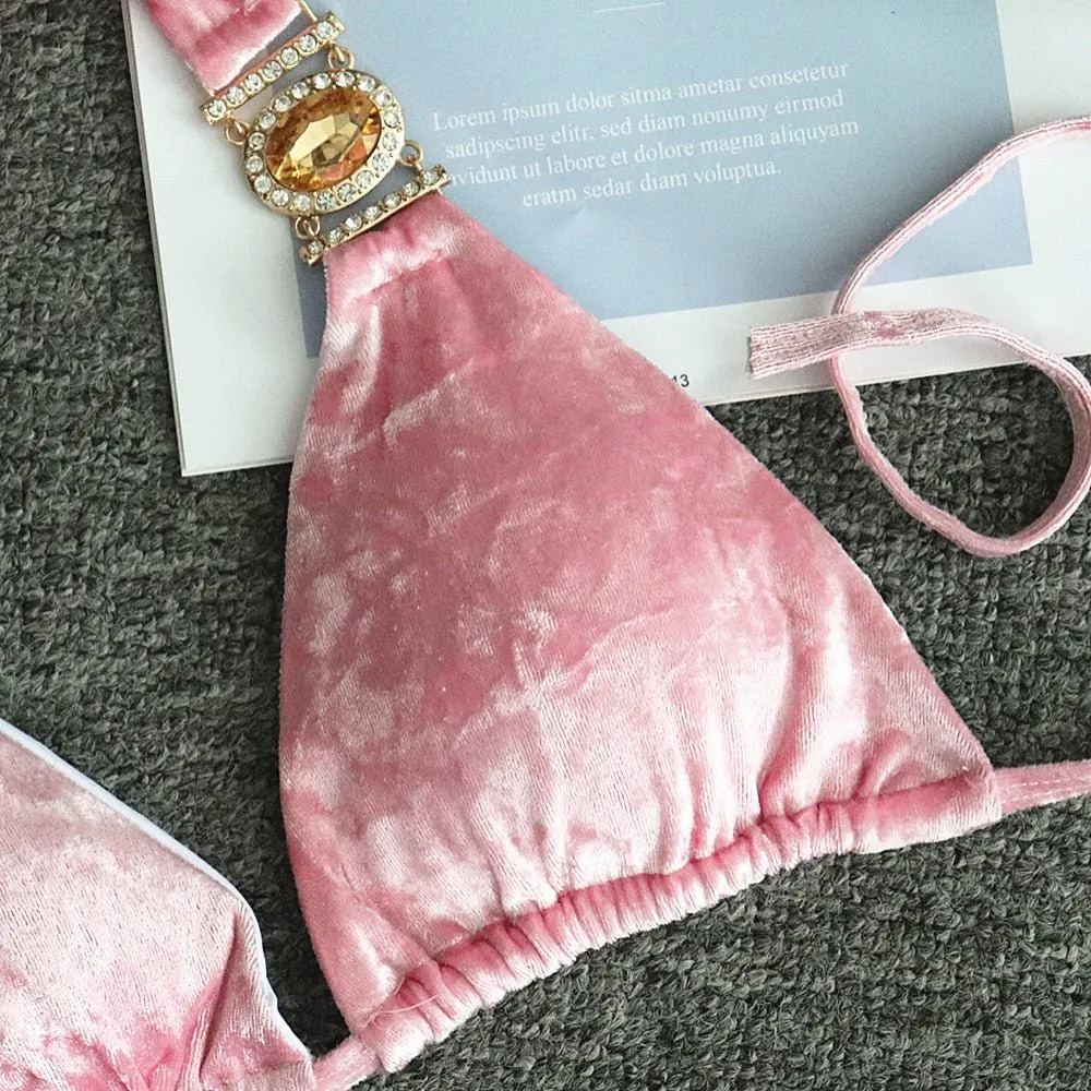 Emilia Bling Diamond Pink Blue Bikini 