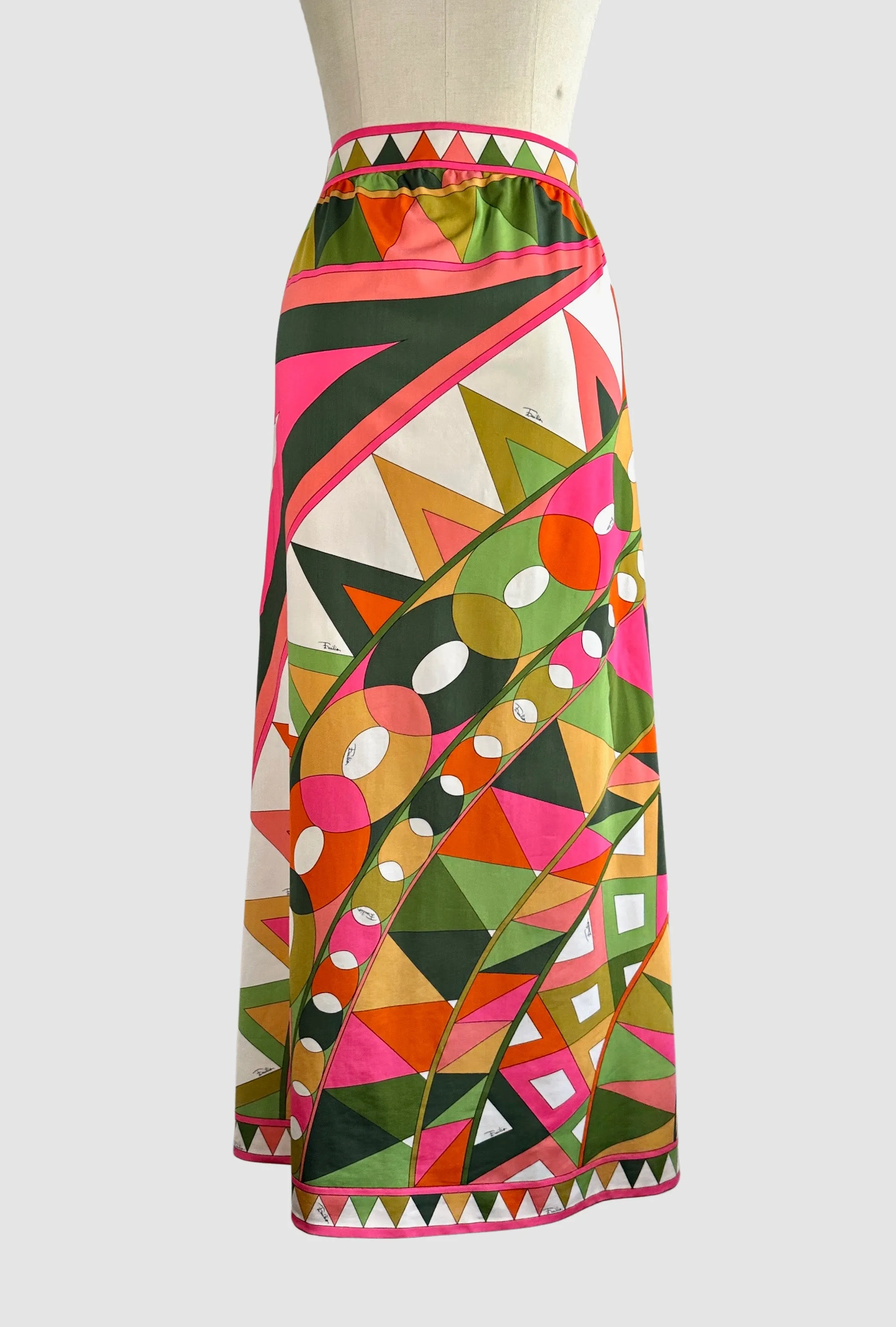 EMILIO PUCCI 60s Geometric Maxi Skirt  Medium