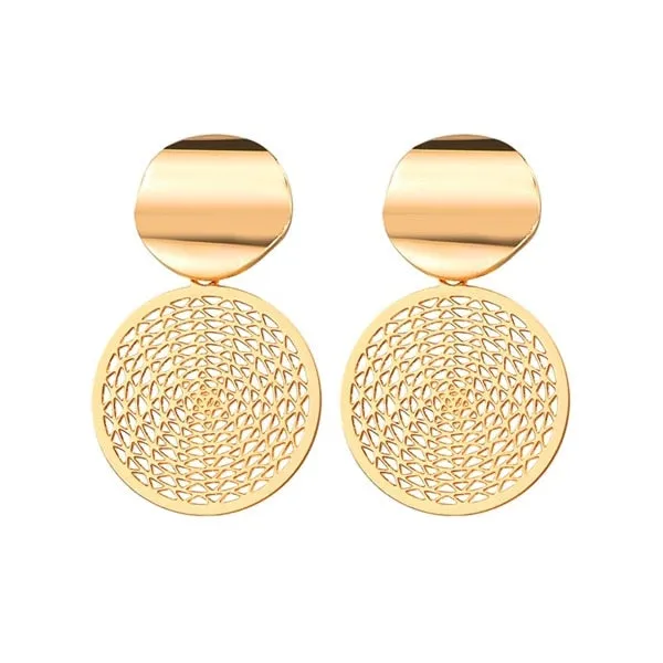 Fashion Vintage Big Geometric Statement Gold Metal Drop Earrings