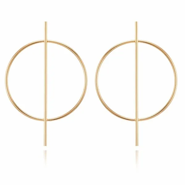 Fashion Vintage Big Geometric Statement Gold Metal Drop Earrings