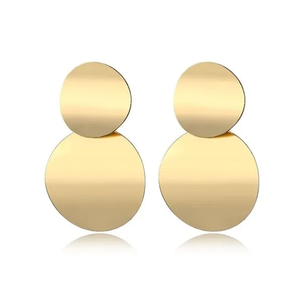 Fashion Vintage Big Geometric Statement Gold Metal Drop Earrings