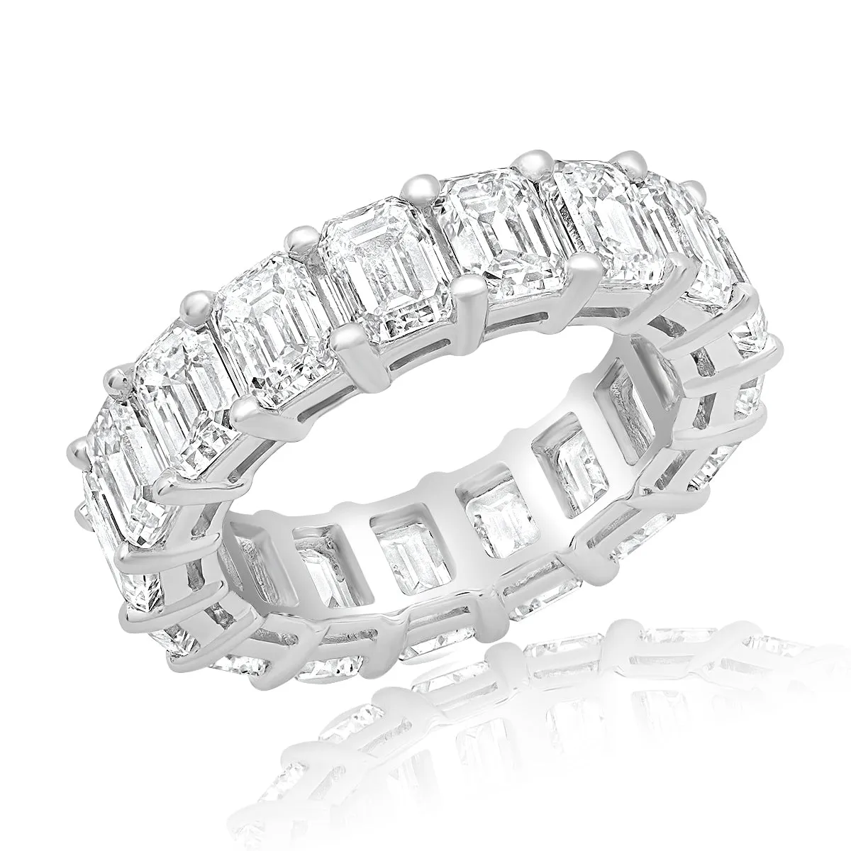 FAY 4-5 Carat Emerald Cut Diamond Eternity Band Lab Grown in Platinum 20 pointer VVS-VS/D-G By Mike Nekta SIZE 4-9