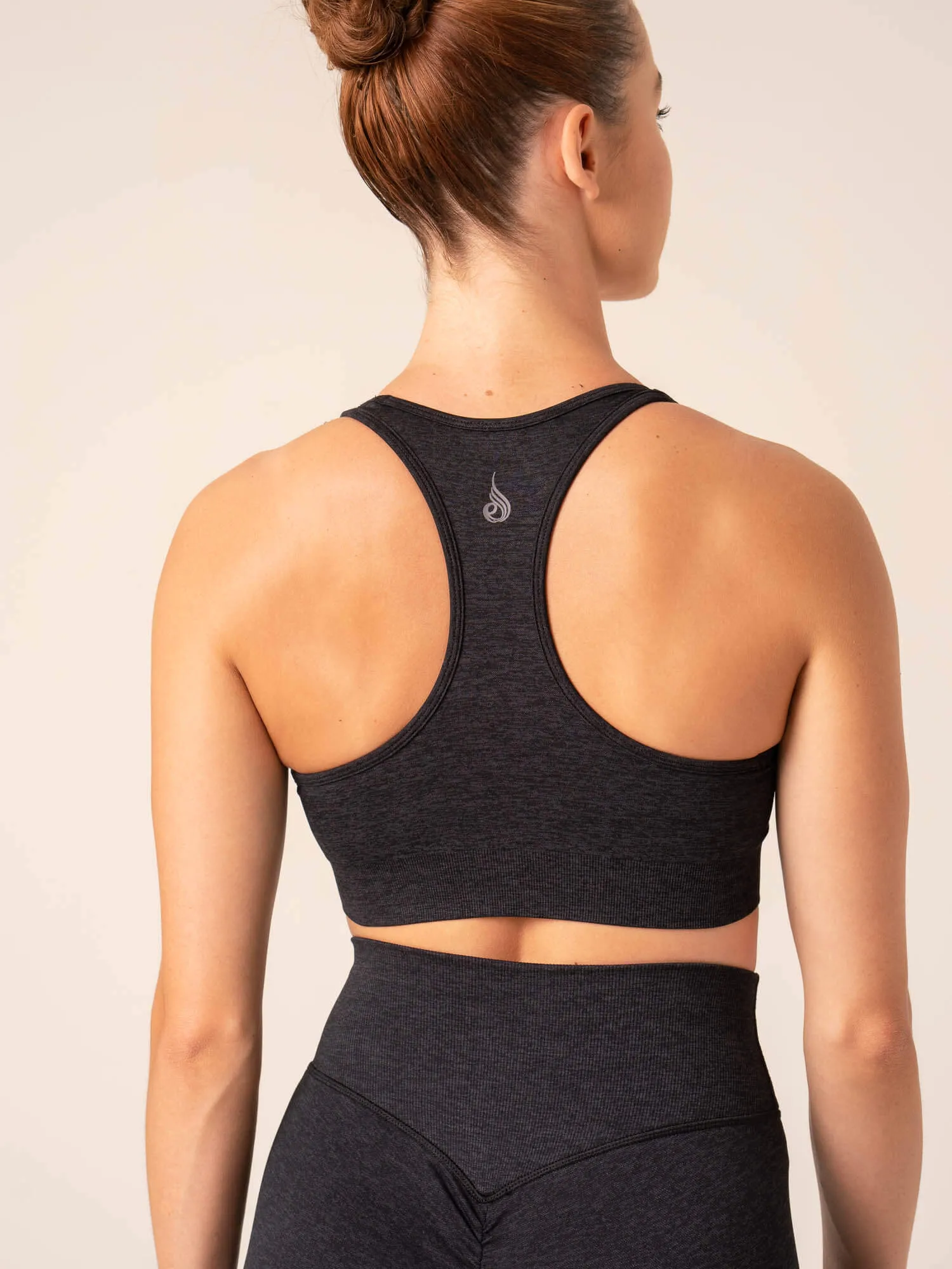 Focus Seamless Sports Bra - Black Marl