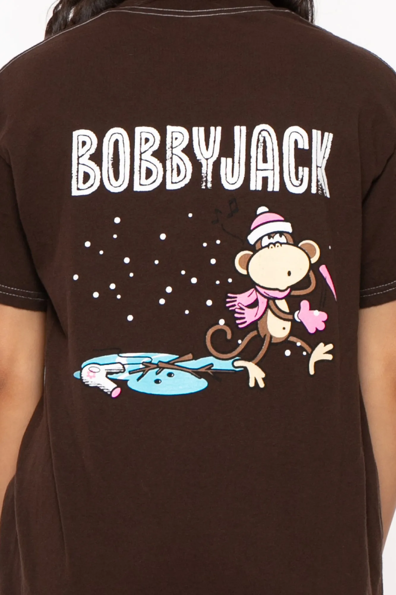 Freeze- Bobby Jack Garment-Dyed Boyfriend T-Shirt - Brown