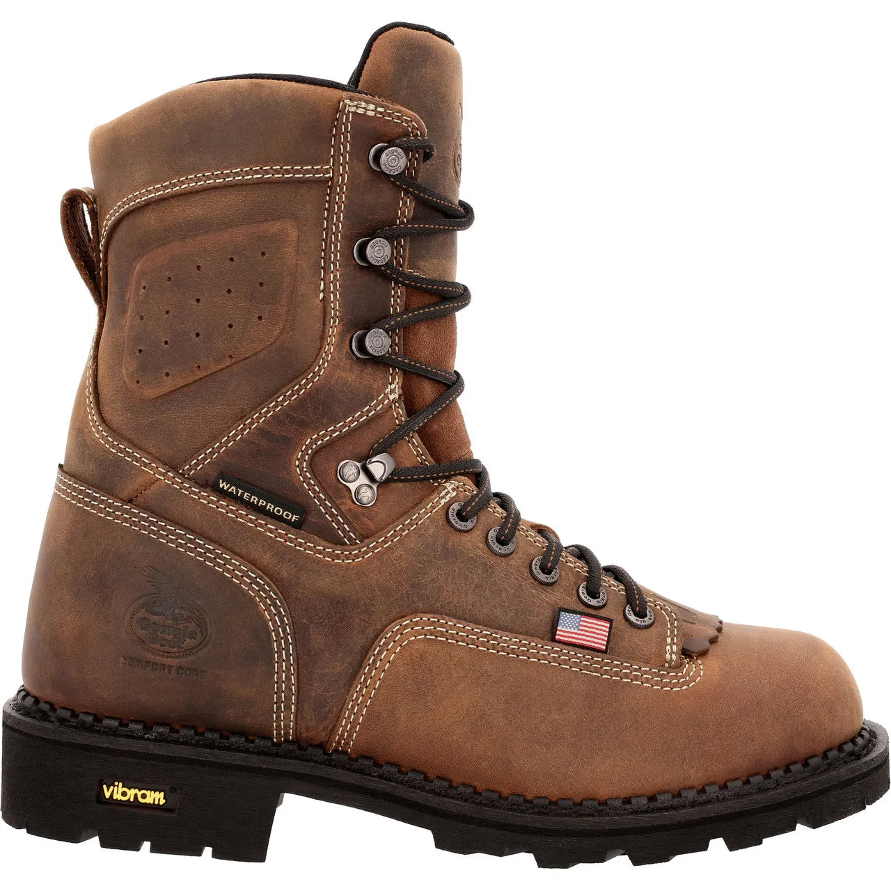 Georgia Men's USA Made Waterproof Logger Work Boot - Brown - GB00538