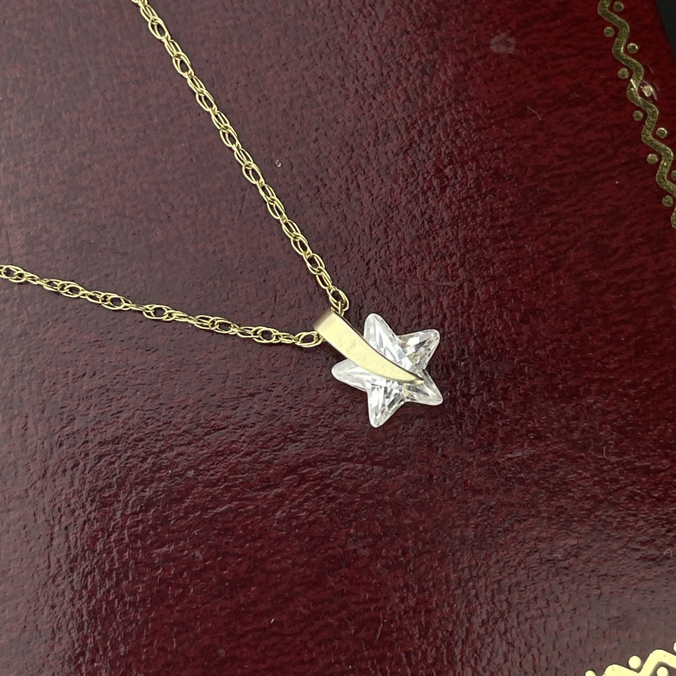 Gold Crystal Star Pendant Necklace