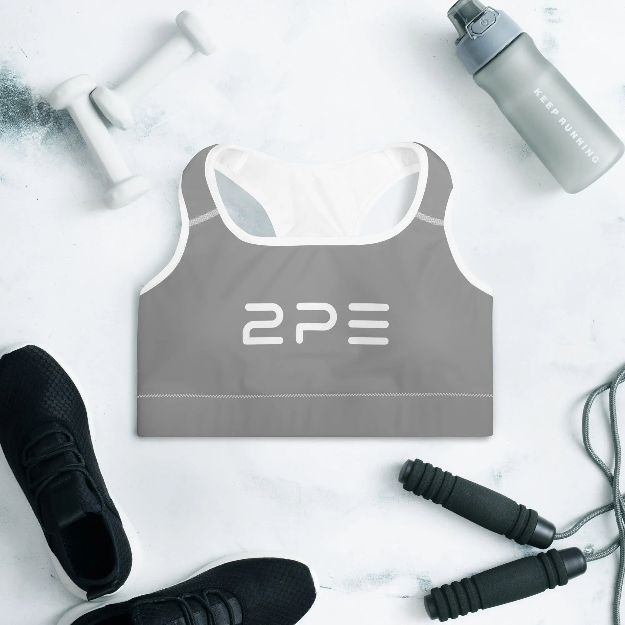 Gray Padded Sports Bra