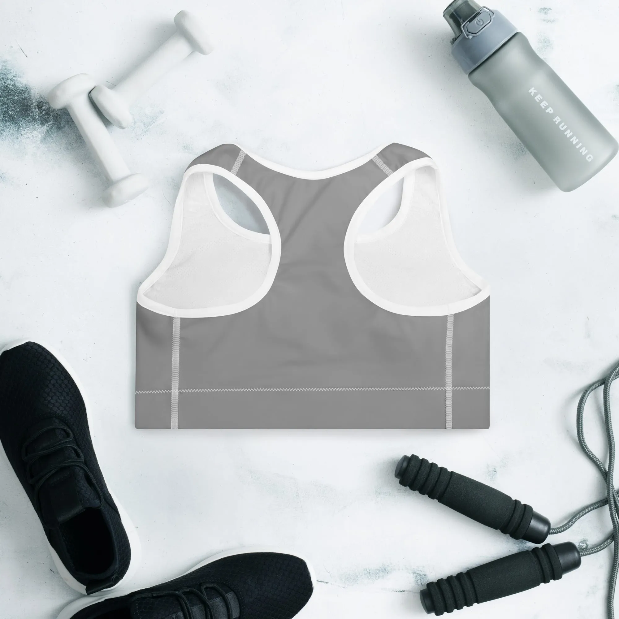 Gray Padded Sports Bra