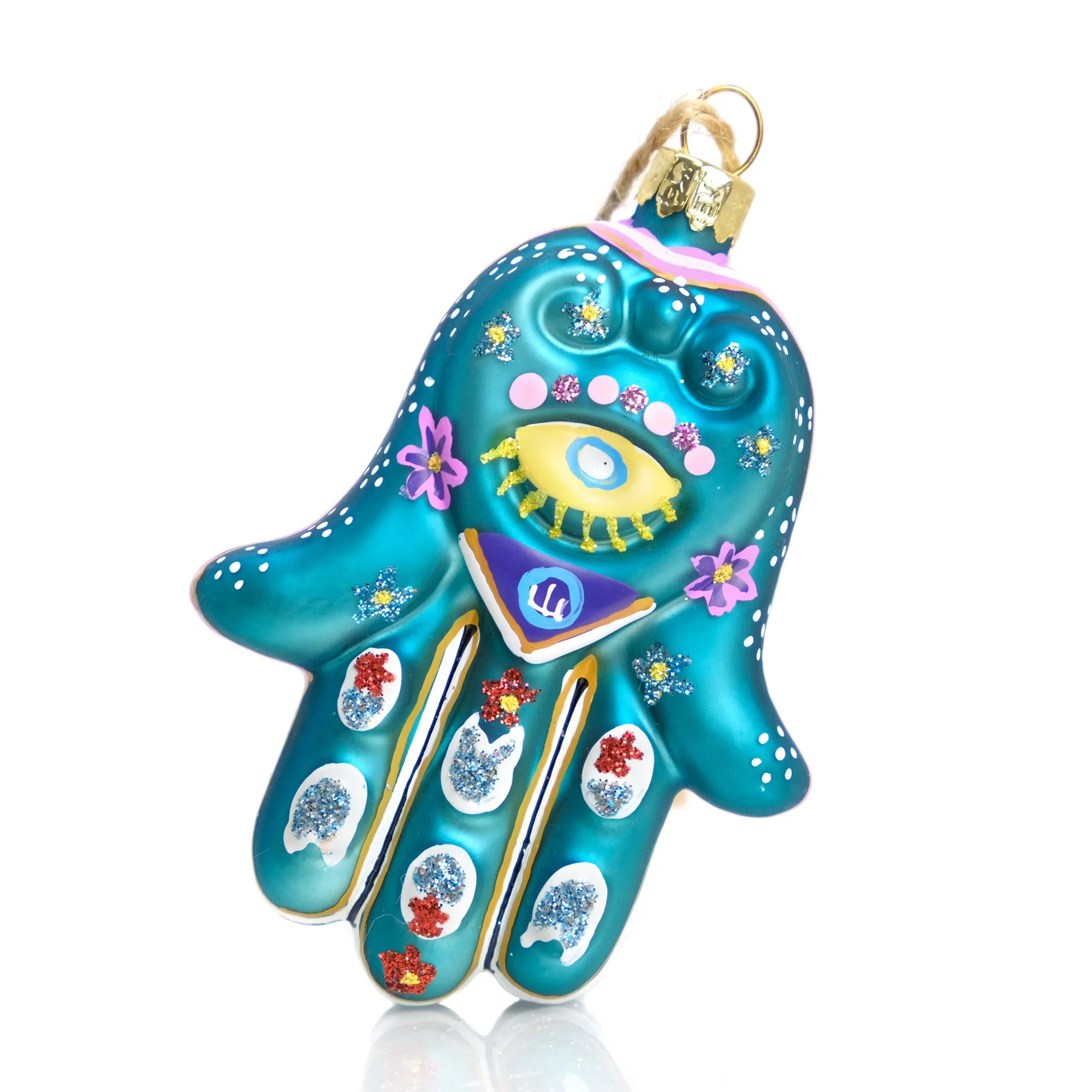 Hand of Fatima/Hamsa Glass Ornament, F