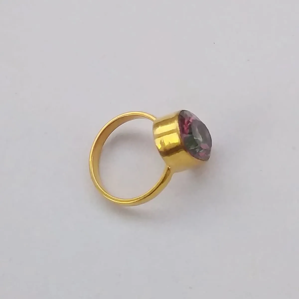 Handmade Gold Plated Mystic Quartz Stackable Ring