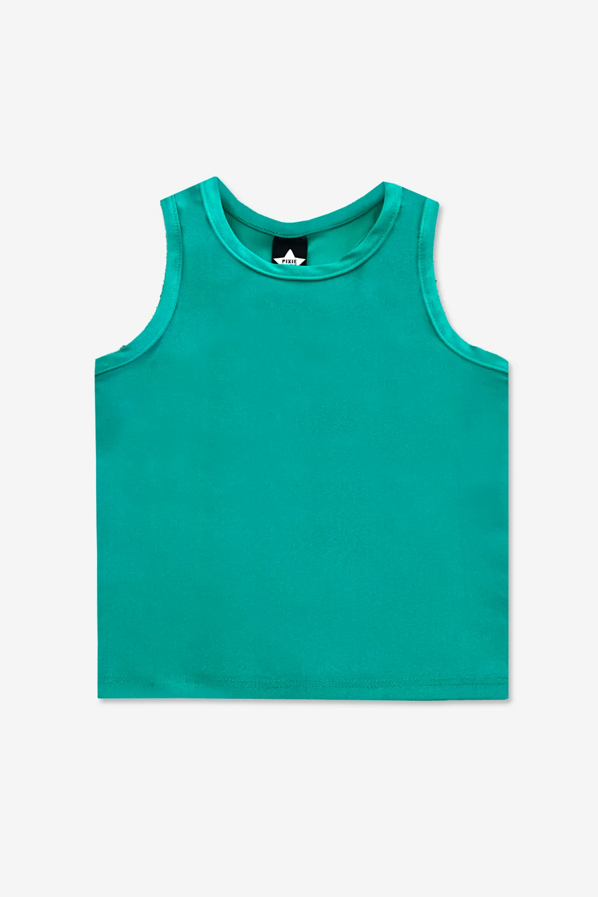 High Shine Cropped Racerback Tank - Emerald