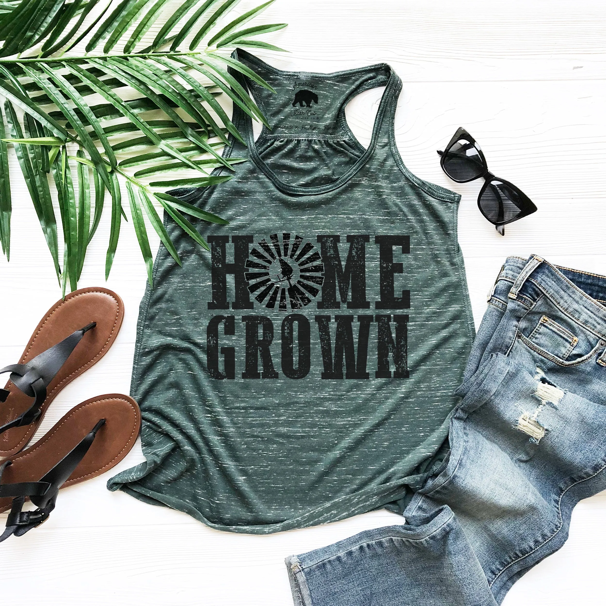 Home Grown flowy racerback tank tops