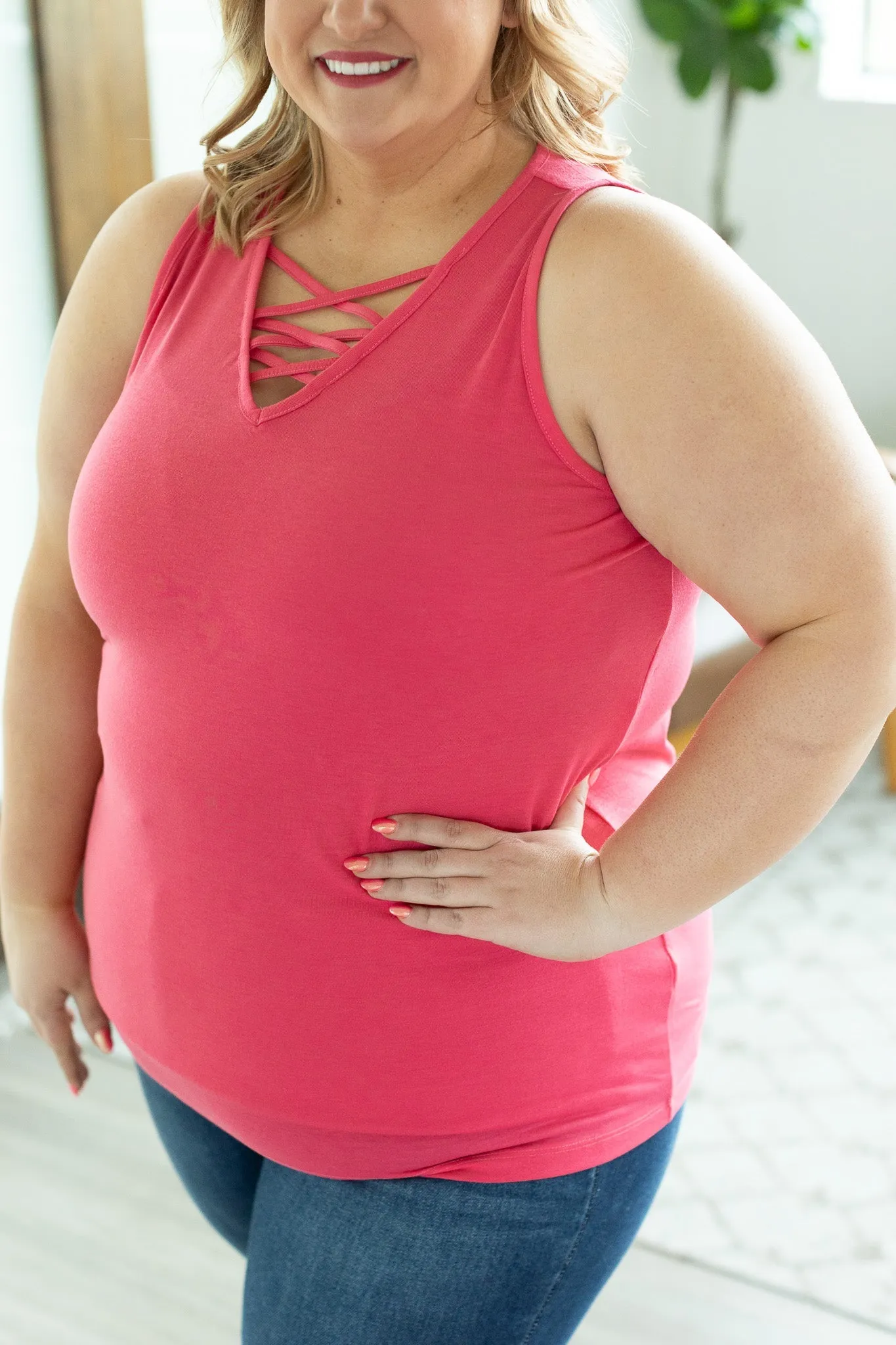 IN STOCK Criss Cross Tank - Pink