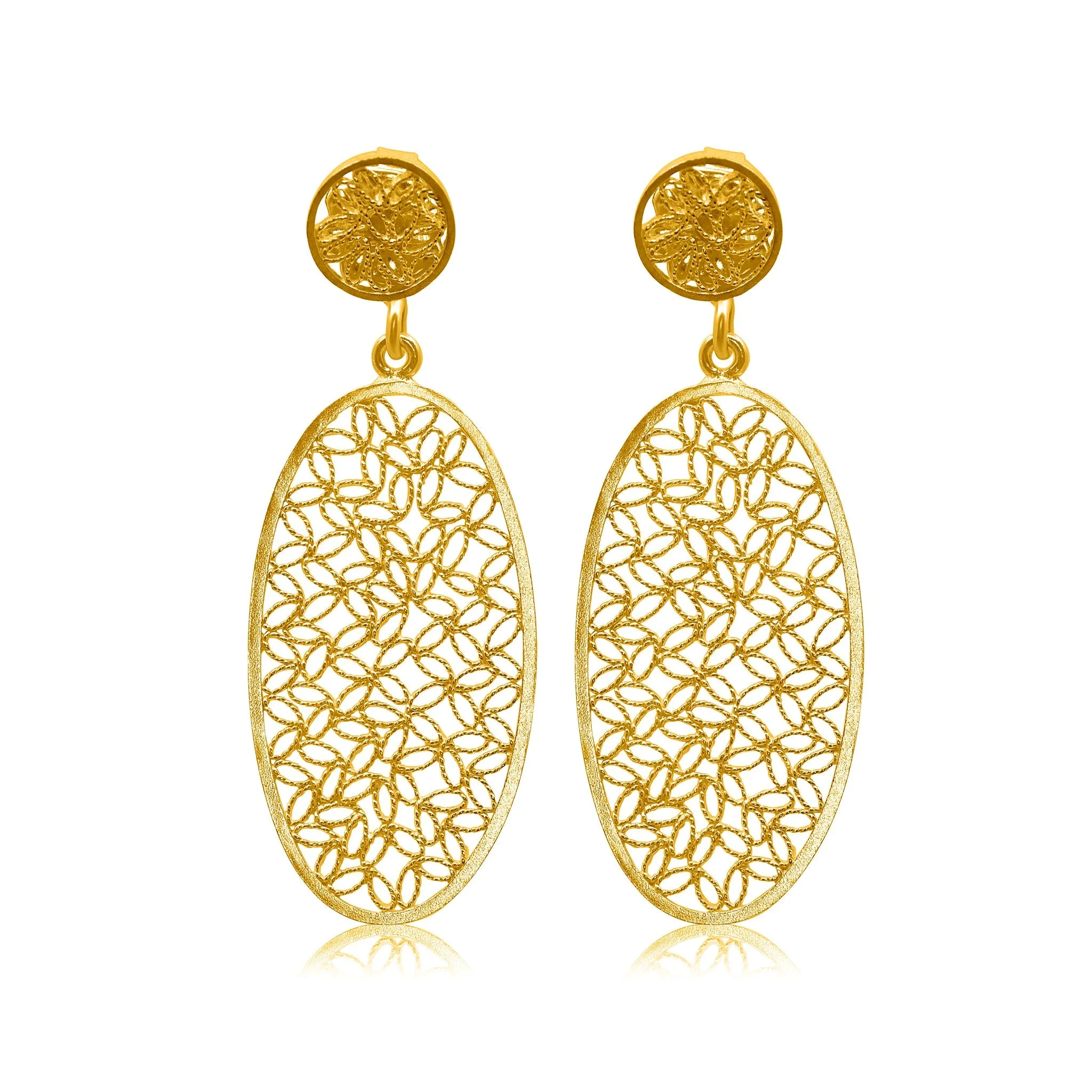 INDIGO GOLD MEDIUM EARRINGS FILIGREE