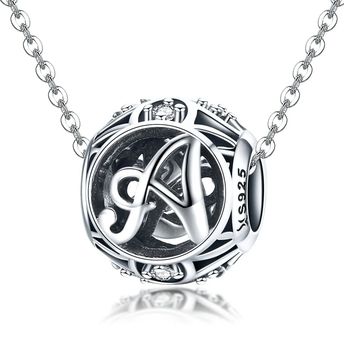 Initial Letter A-Z 925 Sterling Silver Charms for Bracelet