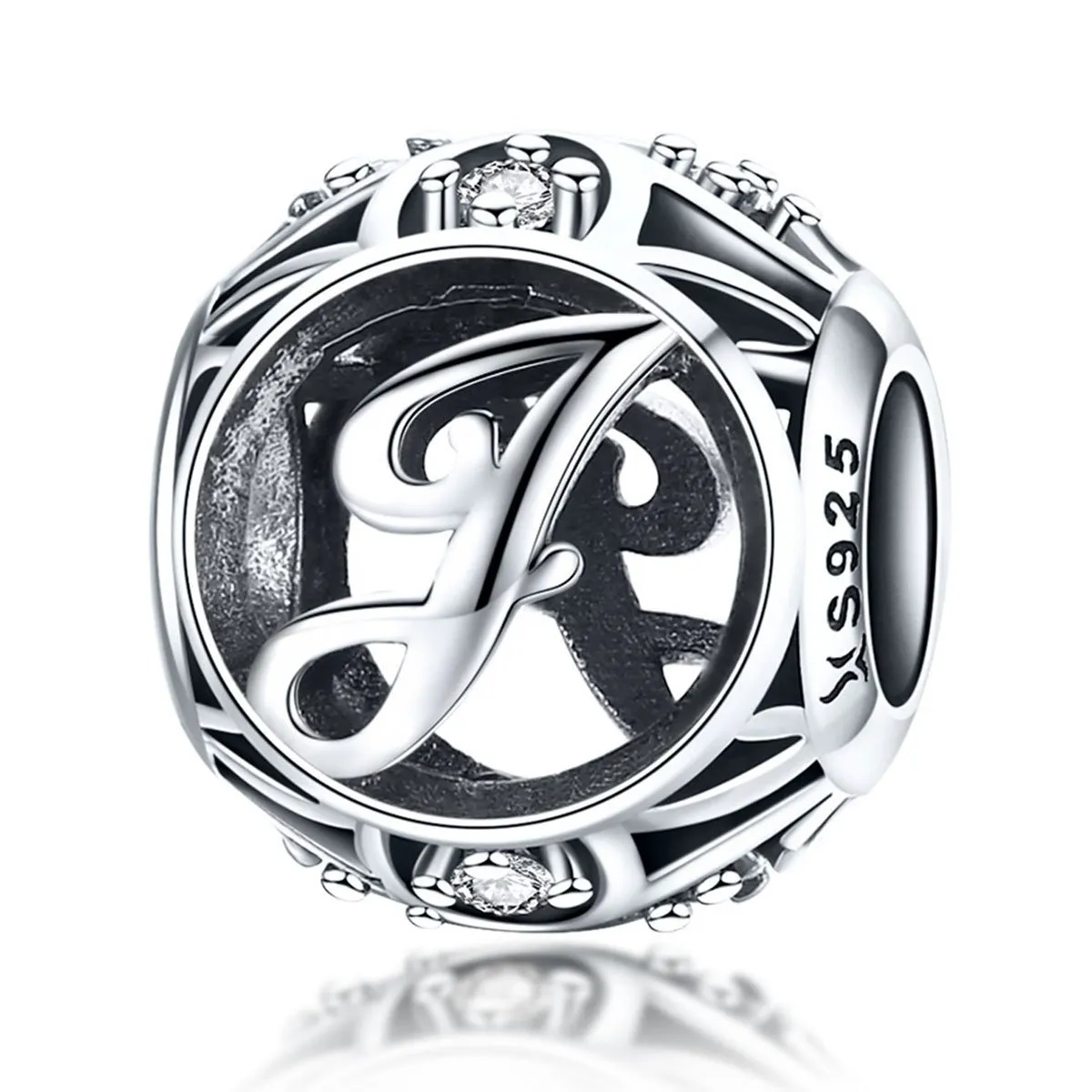 Initial Letter A-Z 925 Sterling Silver Charms for Bracelet