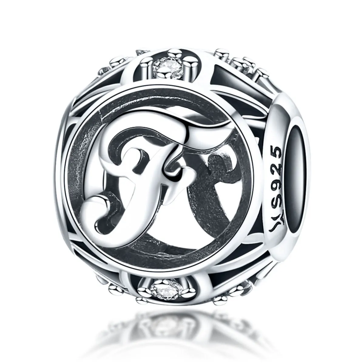 Initial Letter A-Z 925 Sterling Silver Charms for Bracelet