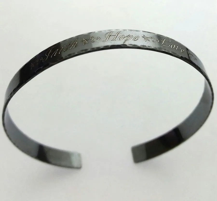 Inspirational Dainty Black Bracelet