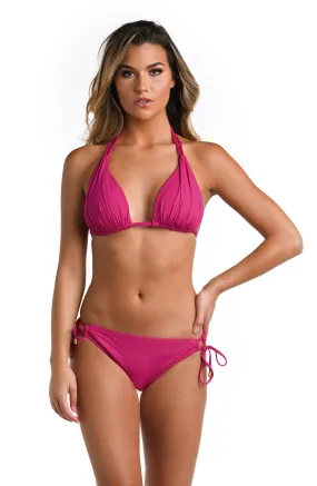 Island Goddess Halter Triangle Top - Magenta