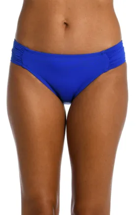 Island Goddess Side Shirred Hipster Bottom - Sapphire