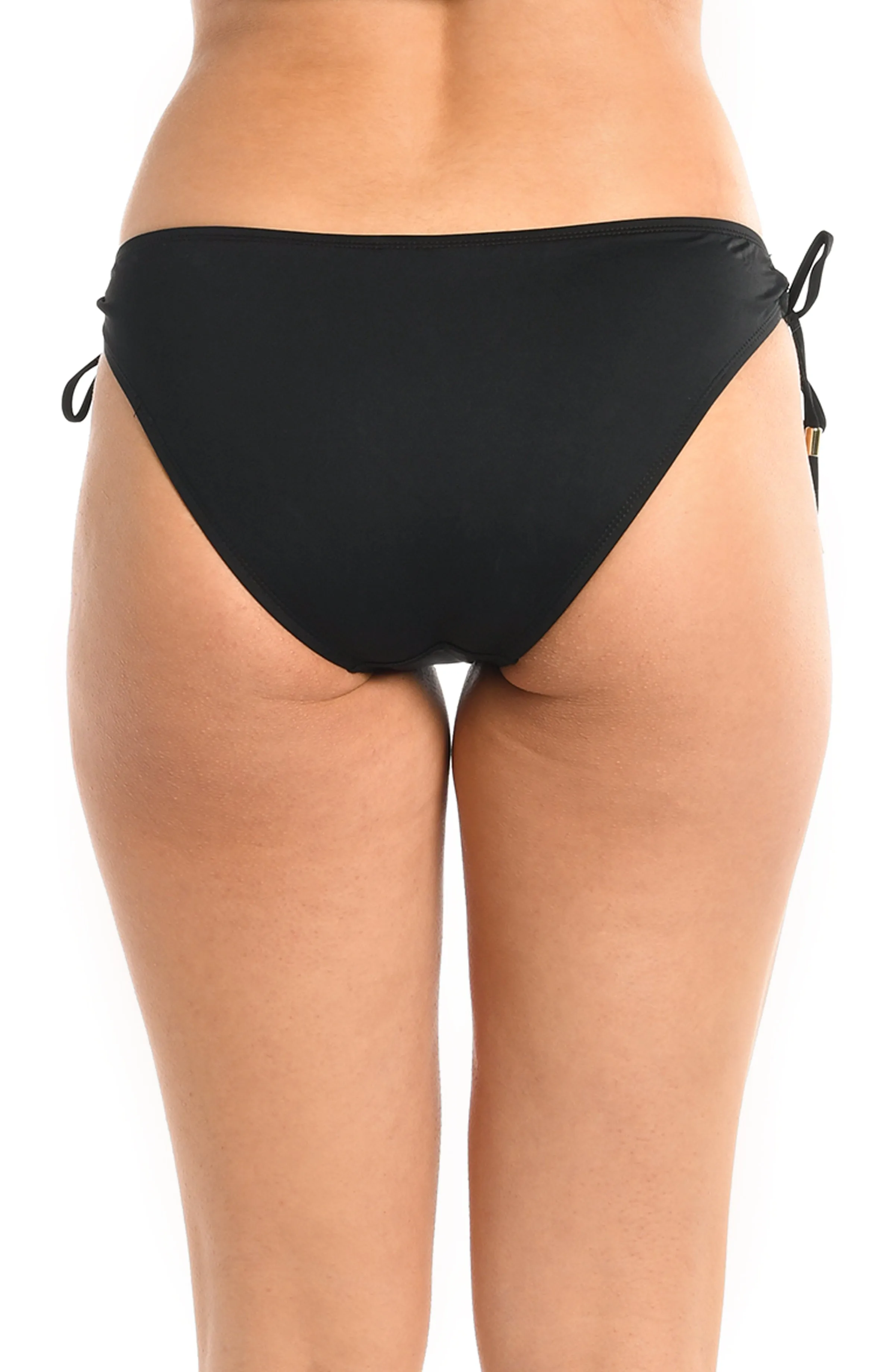 Island Goddess Side Tie Hipster Bottom - Black