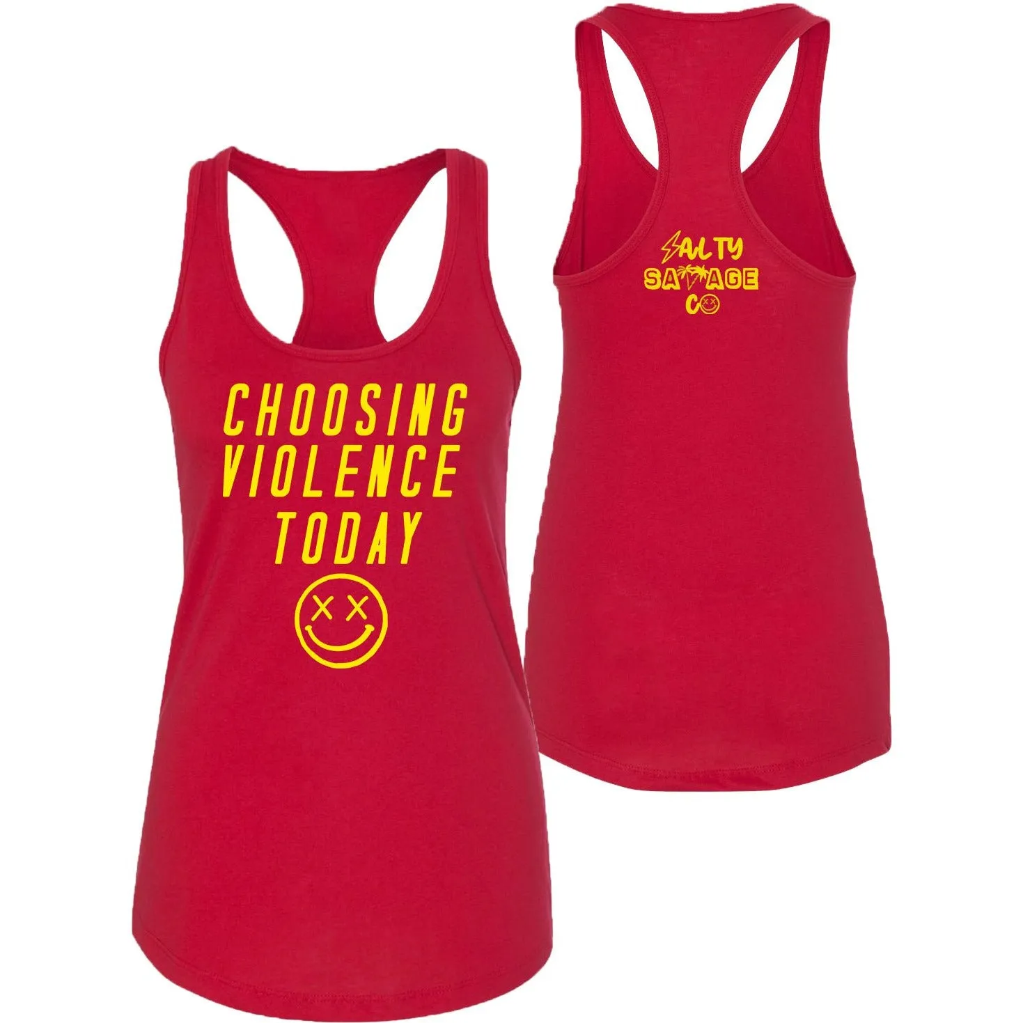 Ladies "CHOOSING VIOLENCE TODAY" Racerback Tank