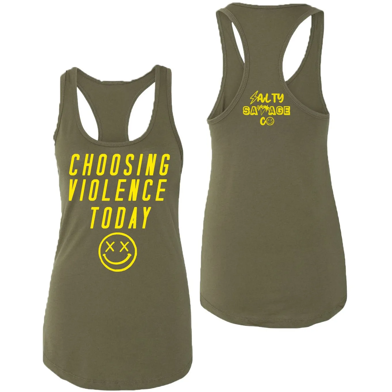 Ladies "CHOOSING VIOLENCE TODAY" Racerback Tank