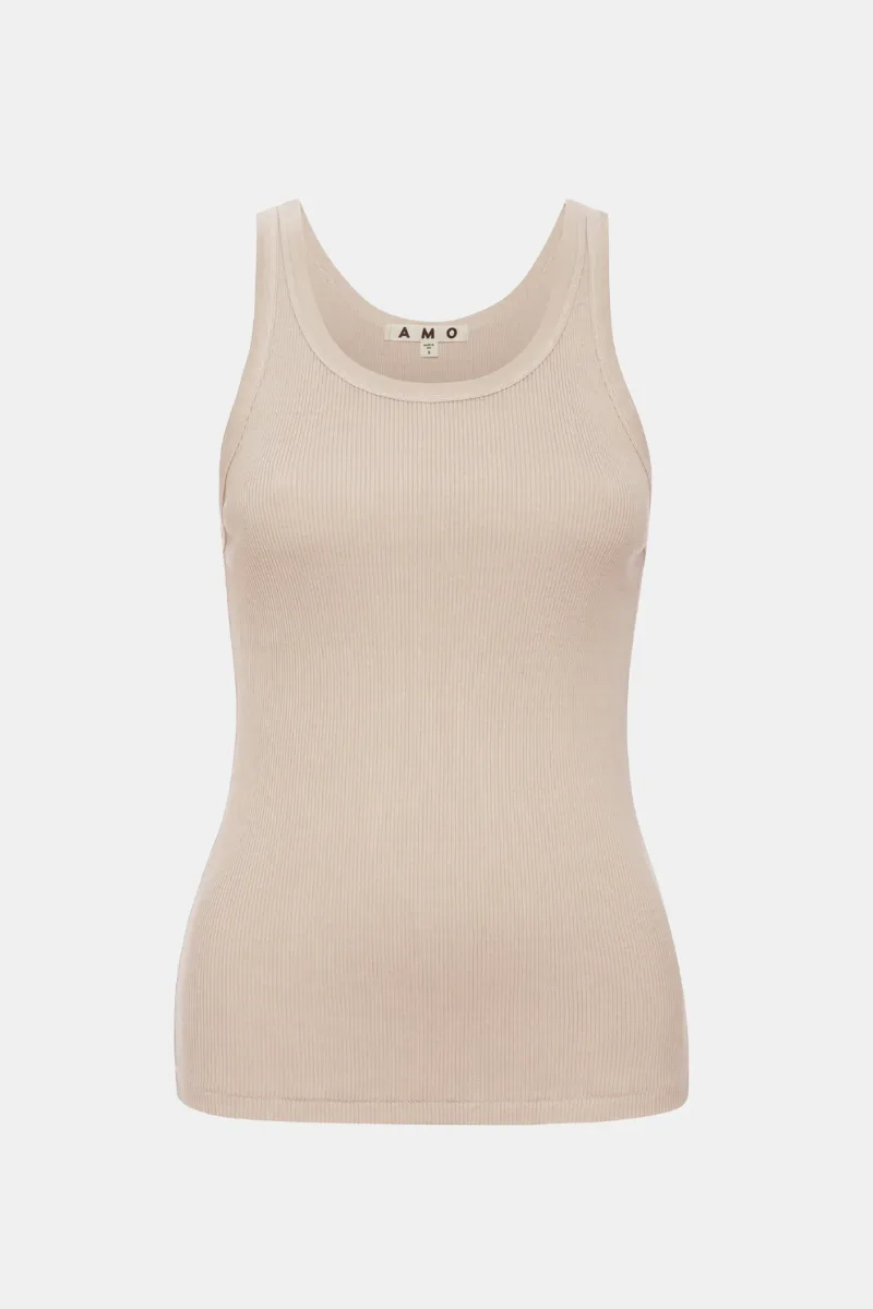 Long Rib Tank - Taupe