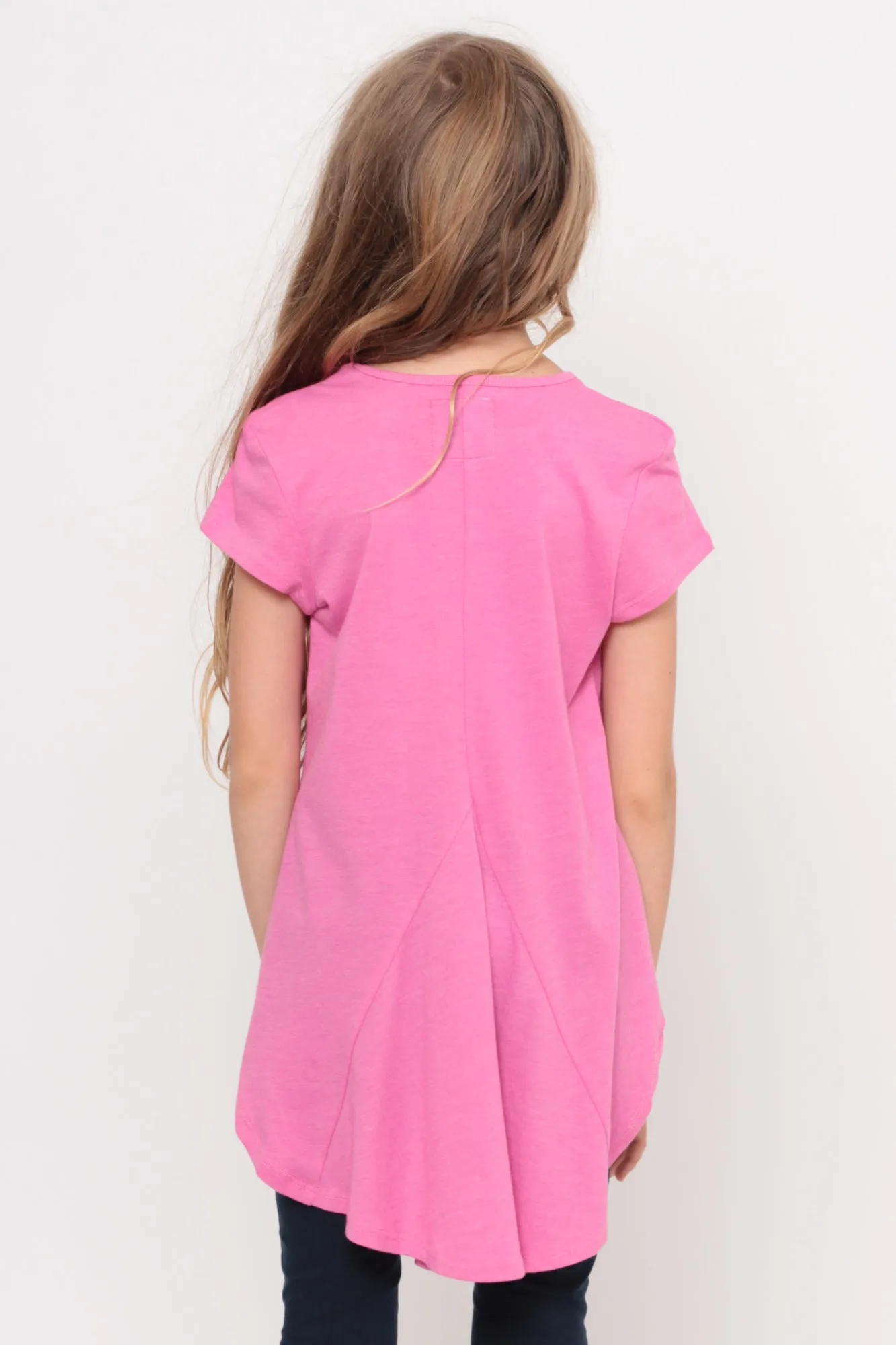 Love My Selfie | Hi-Low Ruffle Back Top - Pink