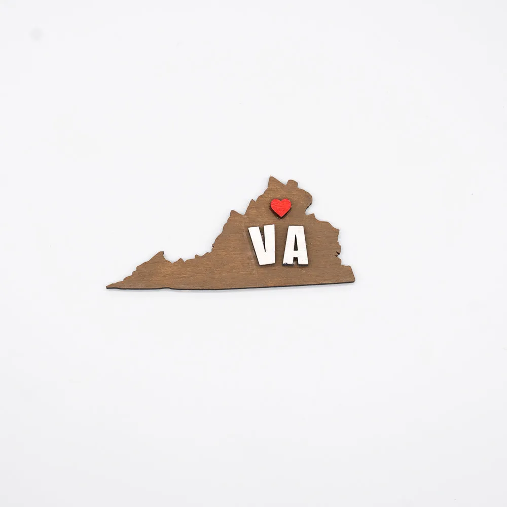 Love Virginia Wooden Magnet