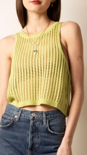 Lucia Crochet Tank - Lime