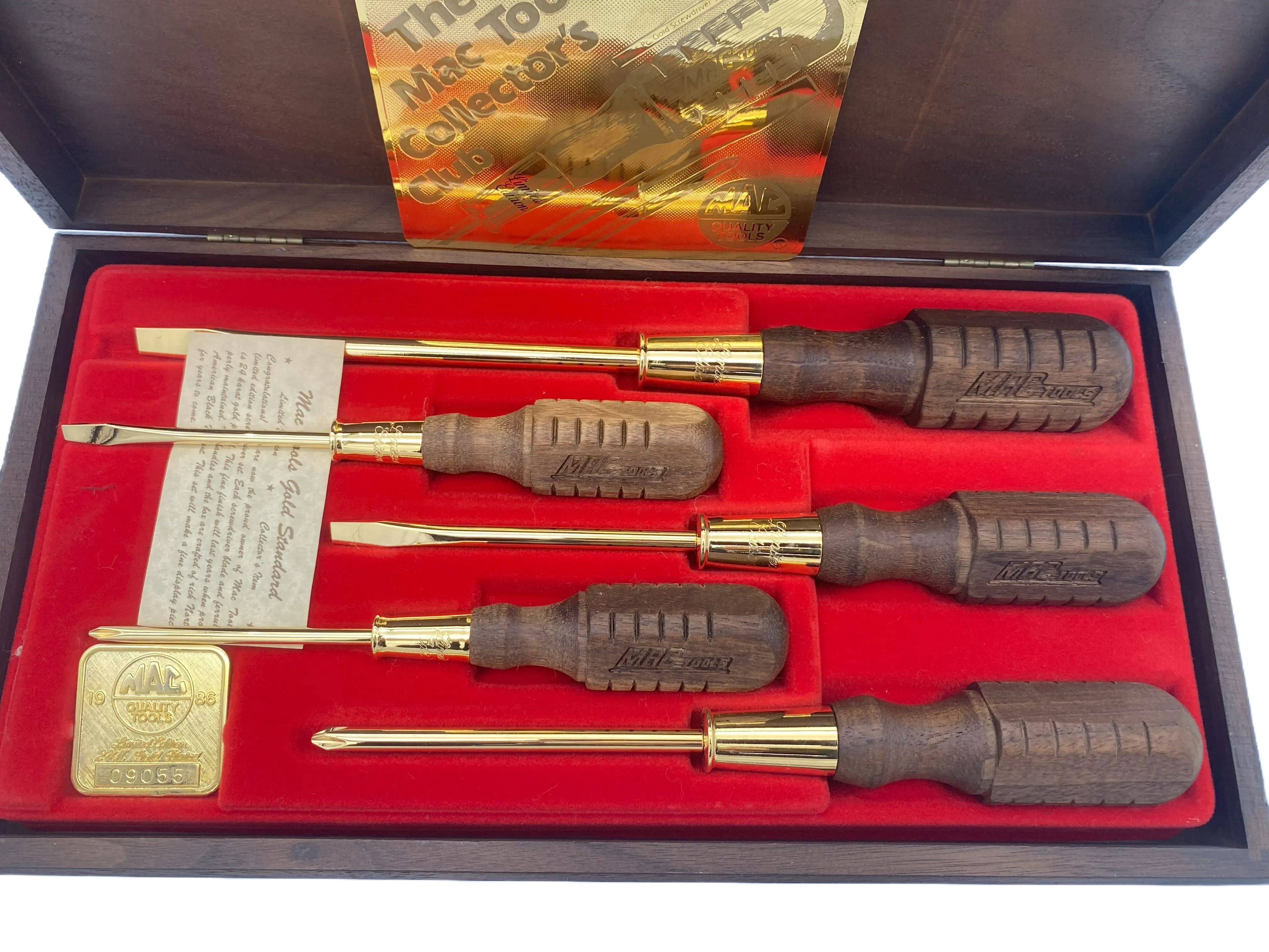 Mac Tools 50th anniversary 24kt gold plated 5 pc screw driver set