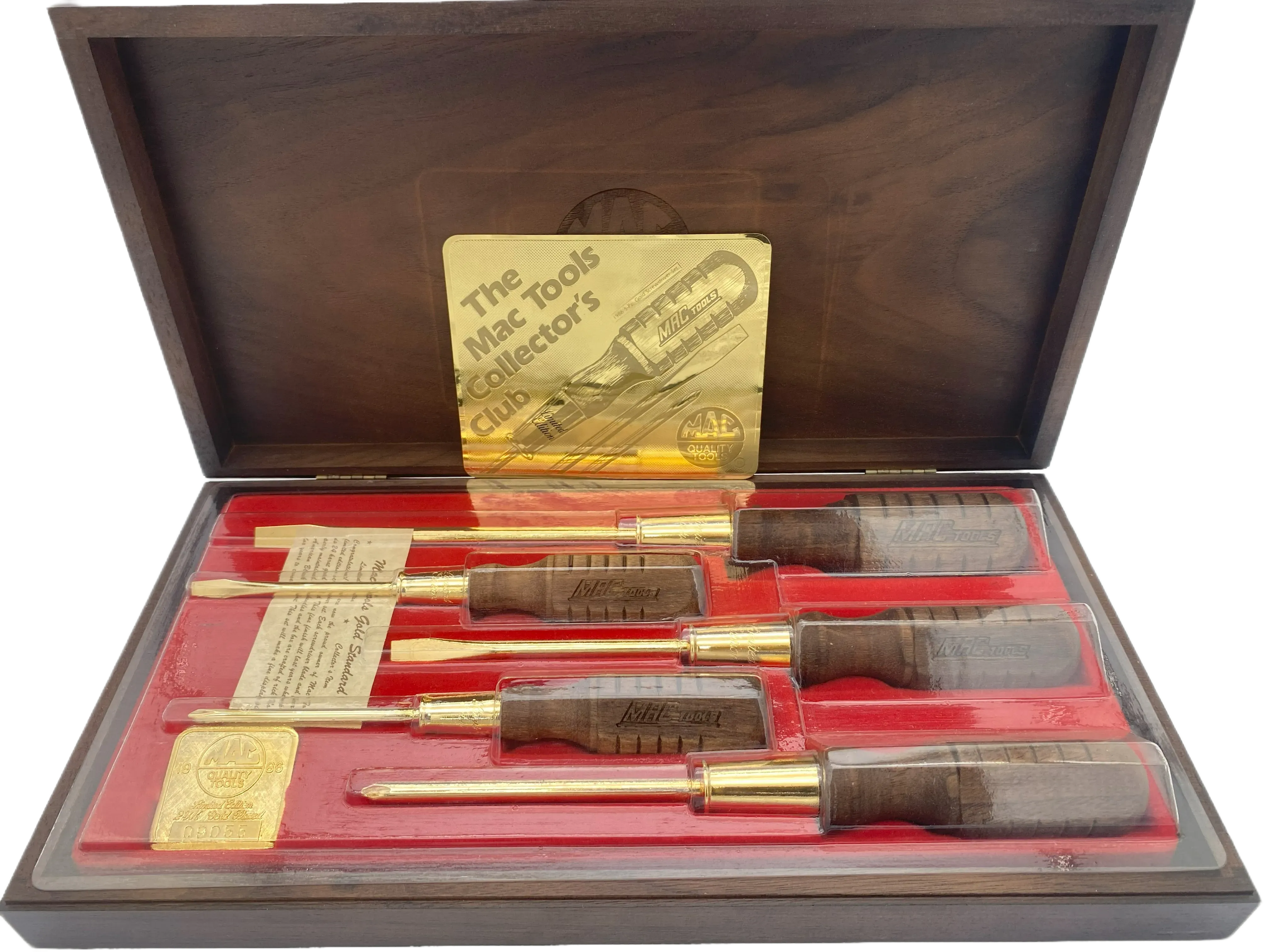 Mac Tools 50th anniversary 24kt gold plated 5 pc screw driver set