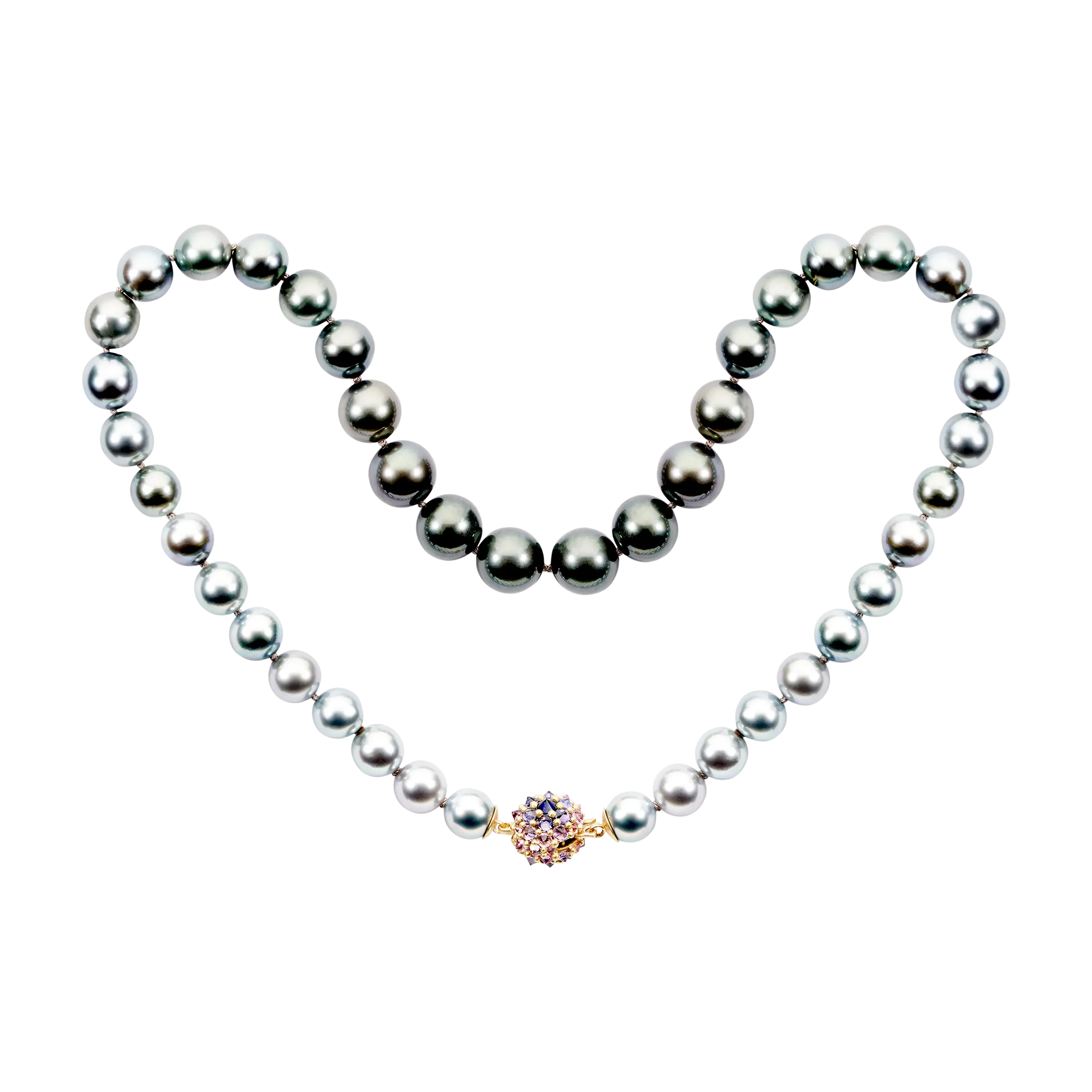 Medium Purple Sputnik Pearl Necklace - 11295