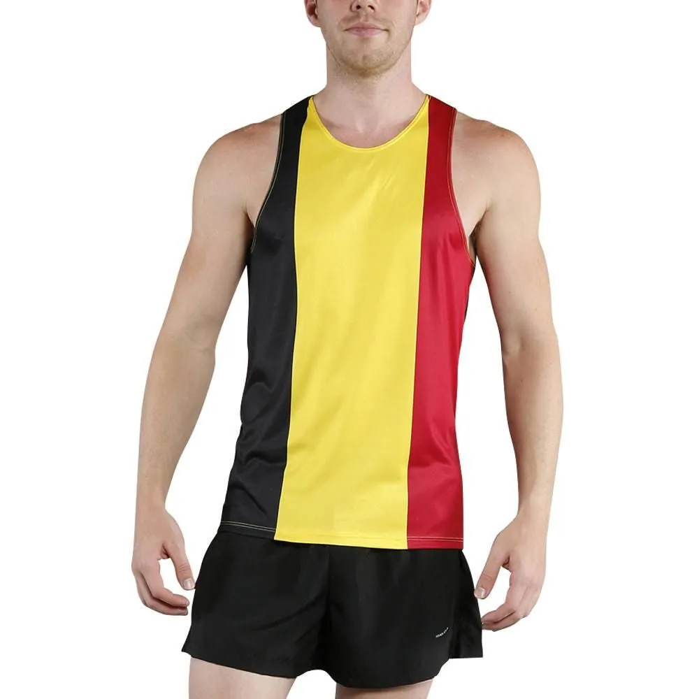 Men's Printed Singlet- Belgium