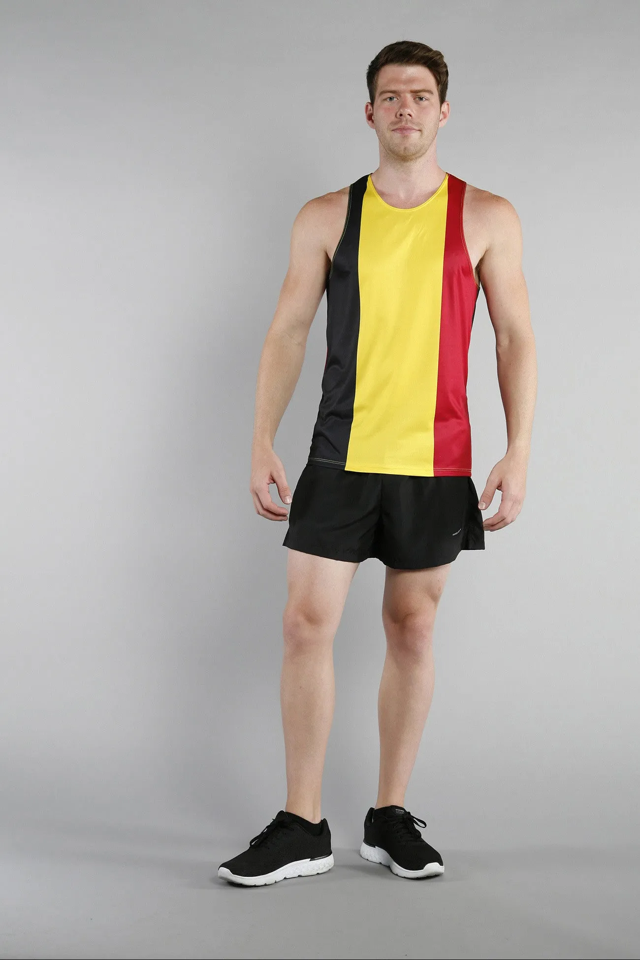 Men's Printed Singlet- Belgium