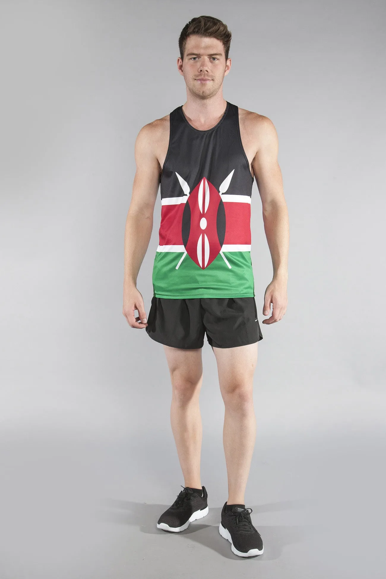 Men's Printed Singlet- Kenya