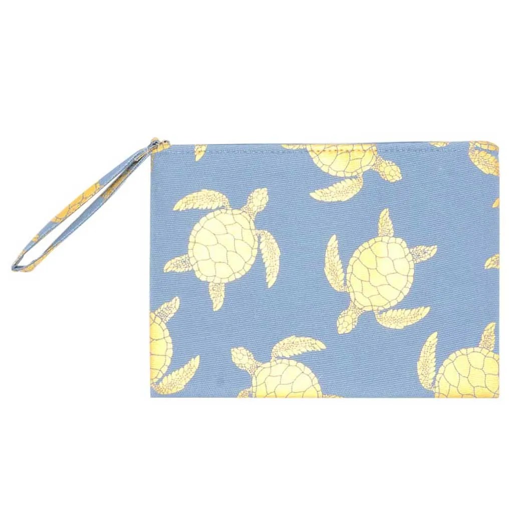 Metallic Turtle Pouch Clutch Bag