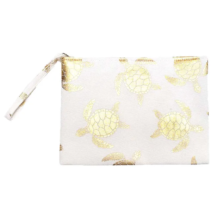 Metallic Turtle Pouch Clutch Bag