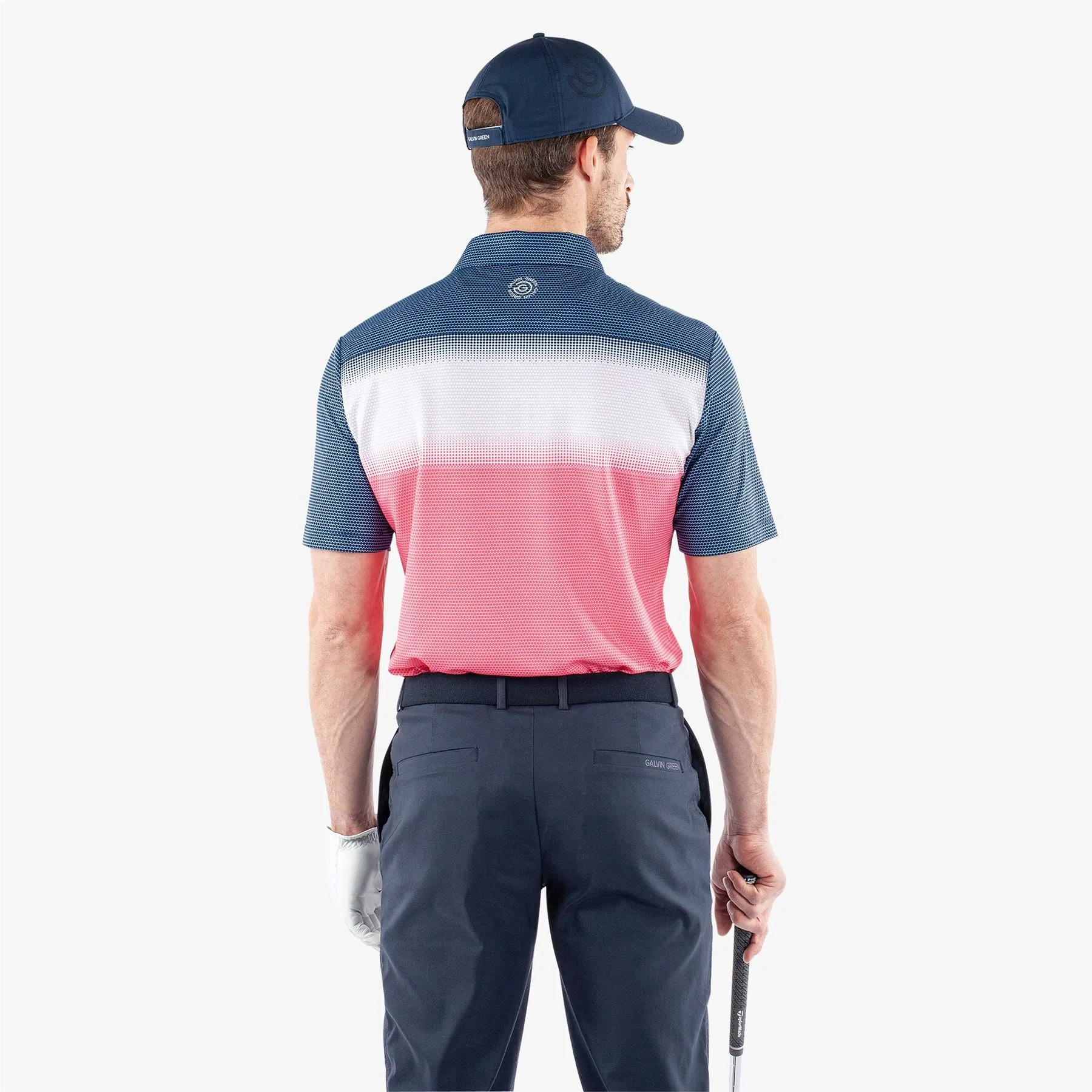 Mo Ventil8  Regular Fit Polo Camelia Rose/Navy - SS24