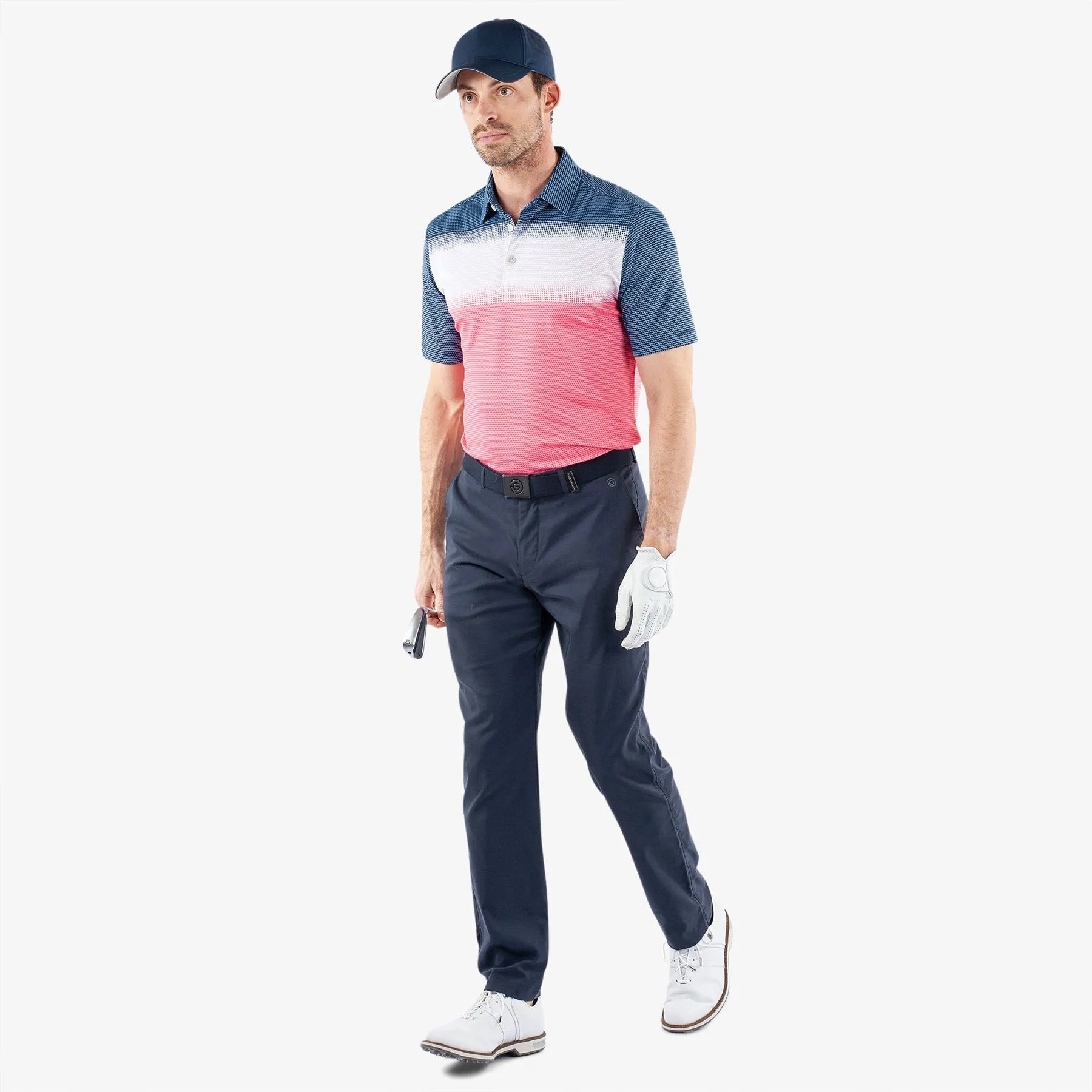 Mo Ventil8  Regular Fit Polo Camelia Rose/Navy - SS24