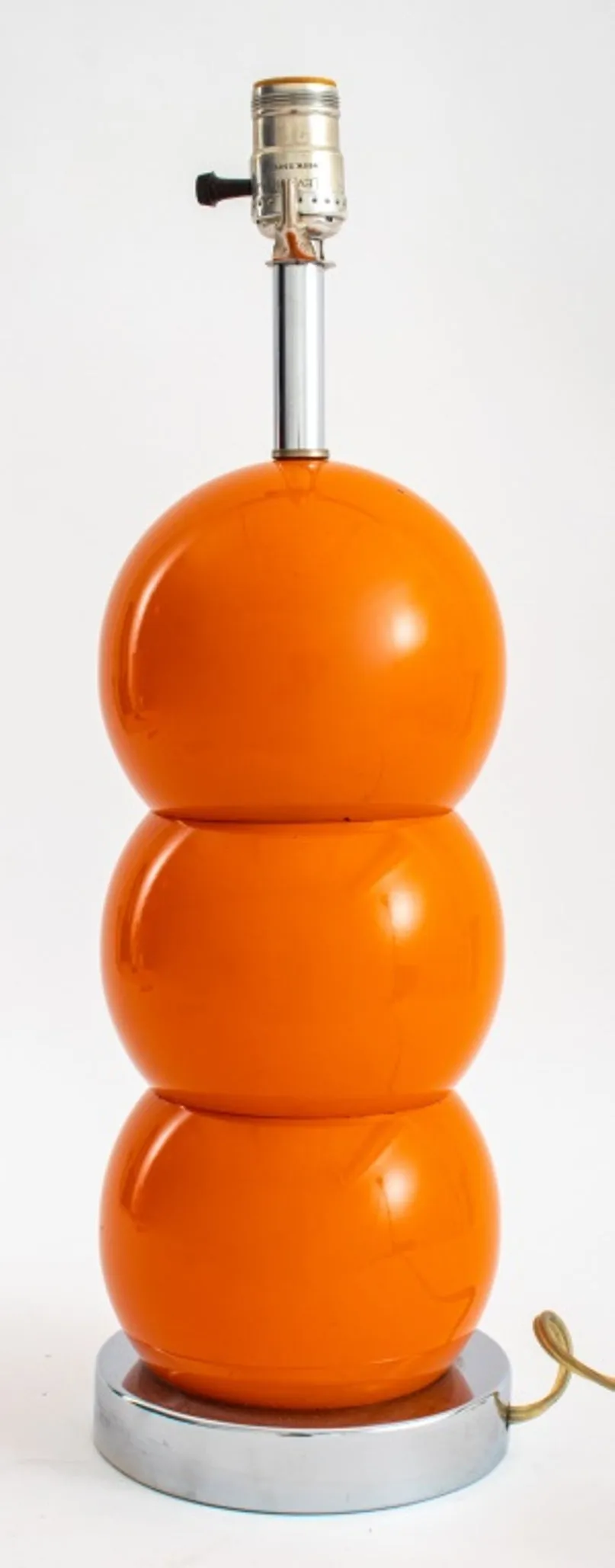 Mod Orange Sacked Ball Table Lamp, 1970s