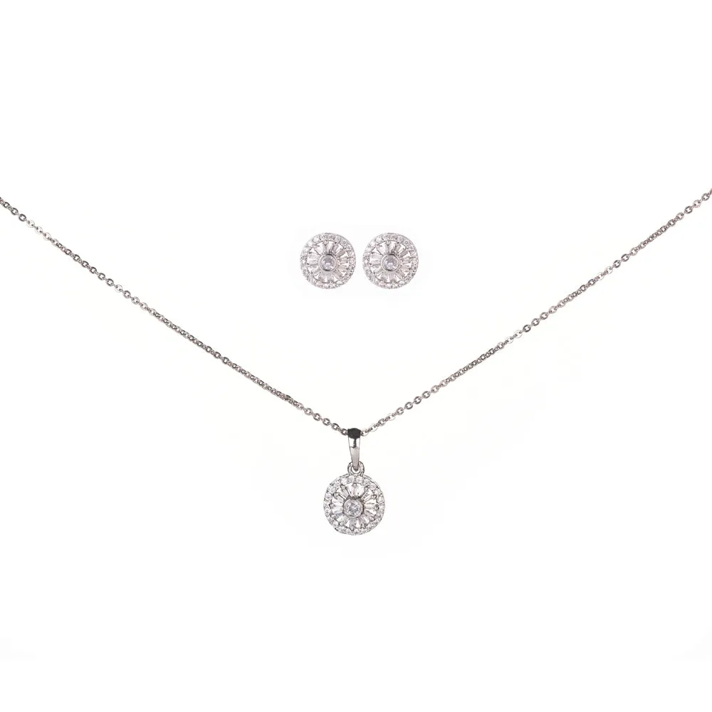 Modern White Locket Set with Geometric Design