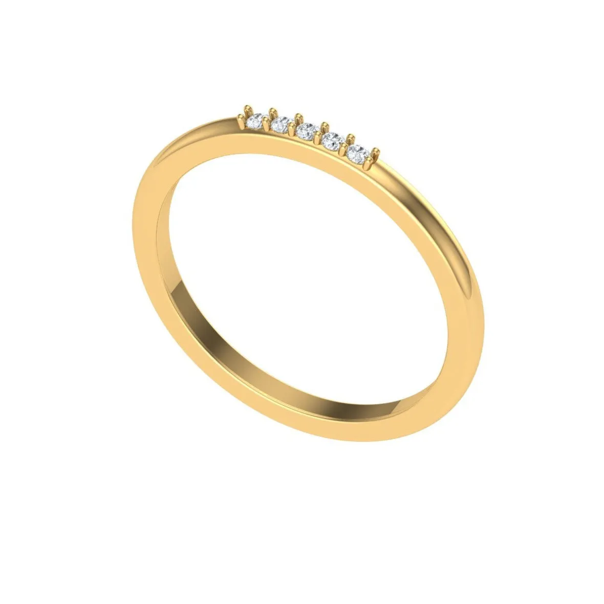 Moissanite Eternity Band - Vintage Solid 14K Yellow Gold Stacking Band