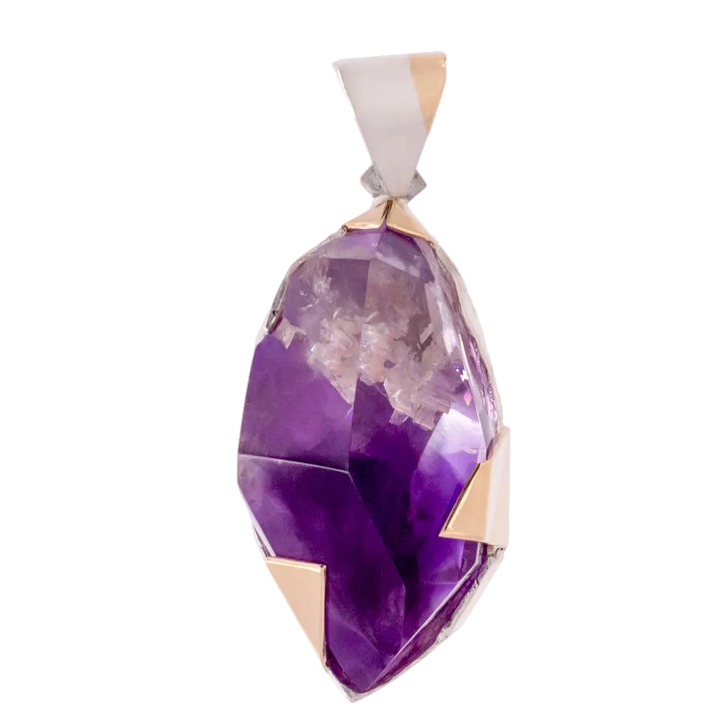 Moroccan Red Hair Amethyst Pendant